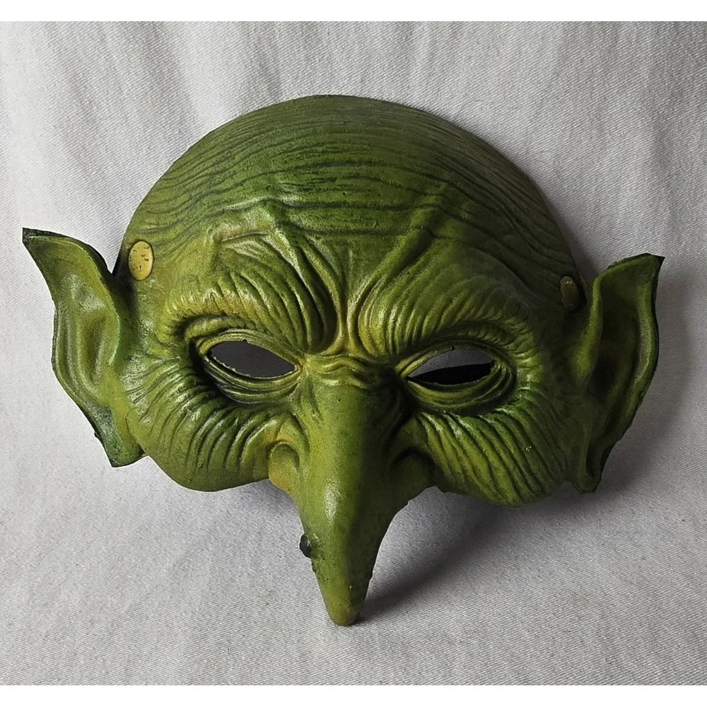 Old Horrible Green Witch‎ Costume Theater Face Mask Halloween Cosplay Party